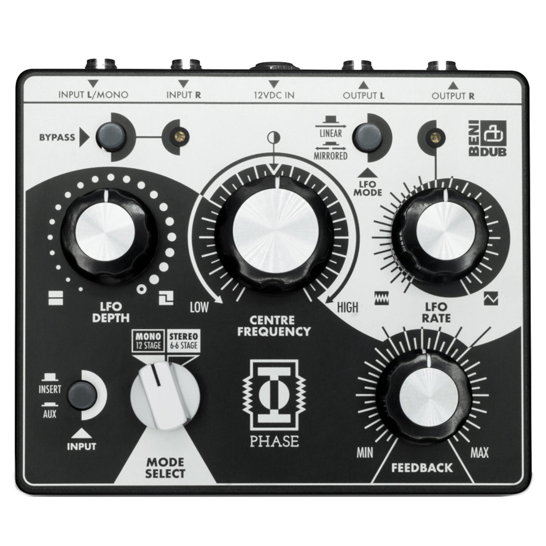 Benidub Phase 12段光学式ステレオフェイザー 製品画像 正面ディテール